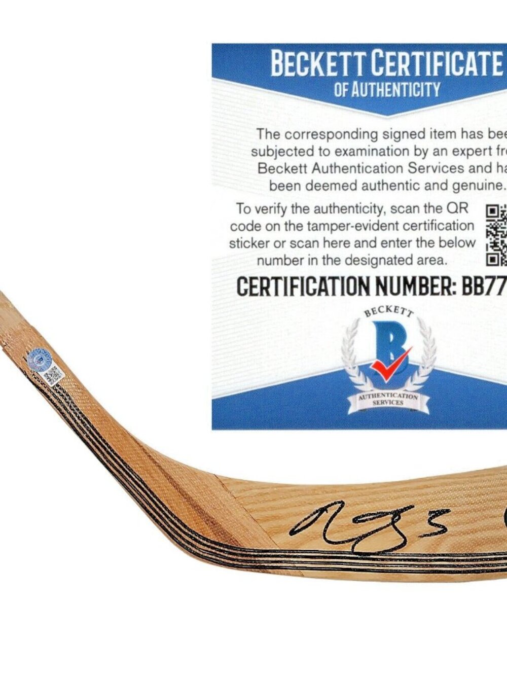 Mark Giordano Signed Seattle Kraken Ice Hockey Stick Blade Beckett BAS Autograph